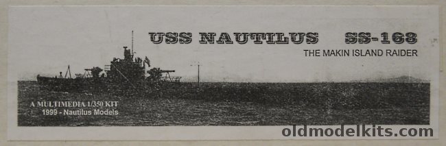 Nautilus Models 1/350 USS Nautilus SS-168 Narwhal-Class Submarine Makin Island Raider plastic model kit